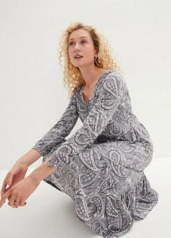 Paisley Print Jersey Midi Dress -Enchanted Styles Paisley Print Jersey Midi Dress958270FRSP W03