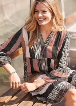 Patchwork Tunic Dress -Enchanted Styles Patchwork Tunic Dress967576FRSL