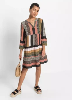 Patchwork Tunic Dress -Enchanted Styles Patchwork Tunic Dress967576FRSP W01