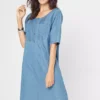 Piped Chambray Denim Dress -Enchanted Styles Piped Chambray Denim Dress934020FRSP