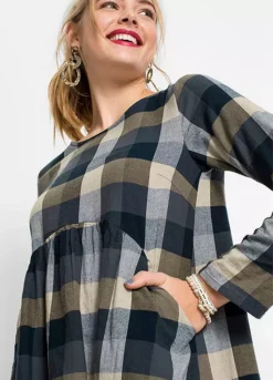 Plaid Cotton Dress -Enchanted Styles Plaid Cotton Dress911077FRSP W02