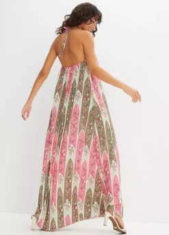 Pleated Halterneck Maxi Dress -Enchanted Styles Pleated Halterneck Maxi Dress934963FRSP W01