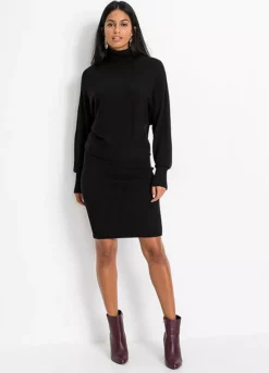 Polo Neck Knitted Dress -Enchanted Styles Polo Neck Knitted Dress926651FRSP