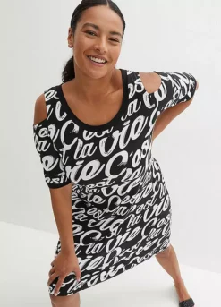 Print Cold Shoulder Dress