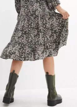 Printed Chiffon Midi Dress -Enchanted Styles Printed Chiffon Midi Dress952988FRSP W03