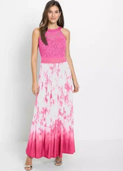 Printed Lace Detail Maxi Dress -Enchanted Styles Printed Lace Detail Maxi Dress949374FRSP