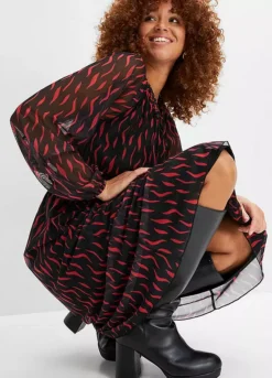 Printed Net Dress -Enchanted Styles Printed Net Dress947110FRSP W03