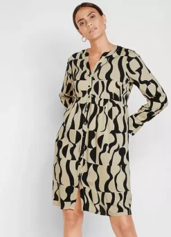Printed Shirt Dress -Enchanted Styles Printed Shirt Dress969037FRSP