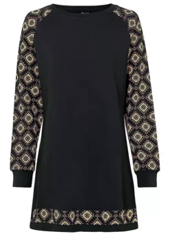 Printed Sleeve Sweatshirt Dress -Enchanted Styles Printed Sleeve Sweatshirt Dress965658FRSC