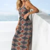 Printed Sleeveless Maxi Dress -Enchanted Styles Printed Sleeveless Maxi Dress962773FRSP