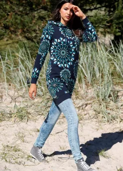 Printed Sweatshirt Dress -Enchanted Styles Printed Sweatshirt Dress934750FRSL