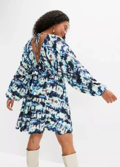 Printed V-Neck Tunic Dress -Enchanted Styles Printed V Neck Tunic Dress913359FRSB W01