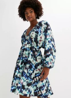 Printed V-Neck Tunic Dress -Enchanted Styles Printed V Neck Tunic Dress913359FRSP