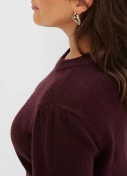 Puff Sleeve Knitted Dress -Enchanted Styles Puff Sleeve Knitted Dress930150FRSB W02