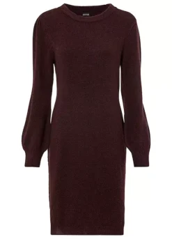 Puff Sleeve Knitted Dress -Enchanted Styles Puff Sleeve Knitted Dress930150FRSC