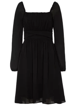 Puff Sleeve Square Neck Dress -Enchanted Styles Puff Sleeve Square Neck Dress962689FRSC