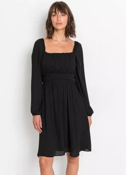 Puff Sleeve Square Neck Dress -Enchanted Styles Puff Sleeve Square Neck Dress962689FRSP W02