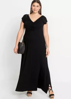 Ruched Maxi Dress -Enchanted Styles Ruched Maxi Dress929033FRSB W01