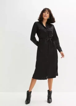 Satin Shirt Dress -Enchanted Styles Satin Shirt Dress936935FRSP