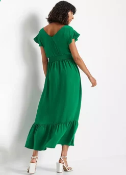 Satin Wrap Maxi Dress -Enchanted Styles Satin Wrap Maxi Dress955888FRSP W01