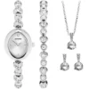 Sekonda Ladies 4 Piece Dress Gift Set With Silver Dial Watch, Silver Pendant, Silver Bracelet & Matching Earrings -Enchanted Styles Sekonda Ladies 4 Piece Dress Gift Set with Silver Dial Watch Silver Pendant Silver Bracelet Matching Earrings28R568FRSC