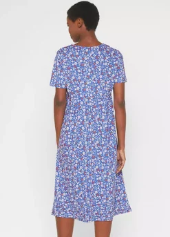 Short Sleeve Floral Jersey Midi Dress -Enchanted Styles Short Sleeve Floral Jersey Midi Dress957012FRSP W01