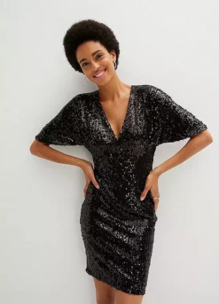Short Sleeve Sequin Party Dress -Enchanted Styles Short Sleeve Sequin Party Dress903624FRSP