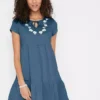 Short Sleeve Tunic Dress -Enchanted Styles Short Sleeve Tunic Dress905091FRSP