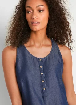 Sleeveless Denim Dress -Enchanted Styles Sleeveless Denim Dress935044FRSP W02