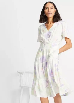 Smocked Floral Midi Dress