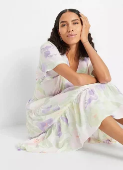 Smocked Floral Midi Dress -Enchanted Styles Smocked Floral Midi Dress952416FRSP W02