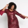 Split Sleeve Sequin Party Dress -Enchanted Styles Split Sleeve Sequin Party Dress979279FRSB