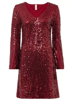 Split Sleeve Sequin Party Dress -Enchanted Styles Split Sleeve Sequin Party Dress979279FRSC