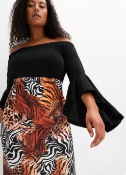 Tiger Print Dress -Enchanted Styles Tiger Print Dress940841FRSB W02