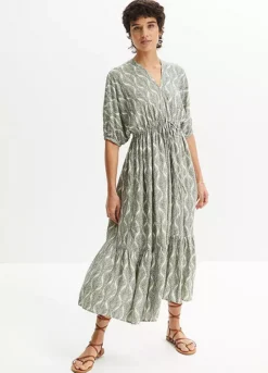 Tropical Print Dress In Sustainable Viscose