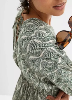 Tropical Print Dress In Sustainable Viscose -Enchanted Styles Tropical Print Dress in Sustainable Viscose939275FRSP W03