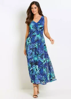 Tropical Print Maxi Dress